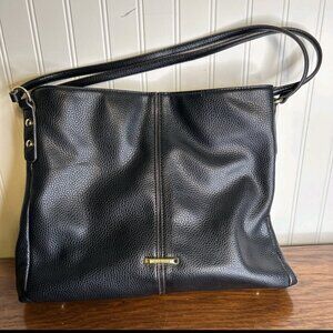 Anne Klein Ladies Black Leather Handbag Tote Nice Condition!